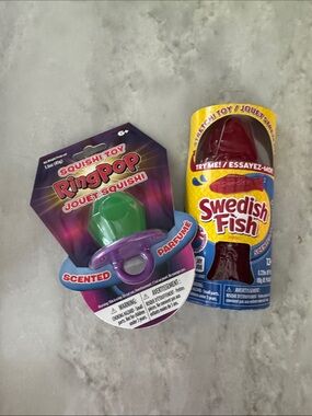Ring Squish Toy RingPop Scented Pacifier Toy in Purple and Green